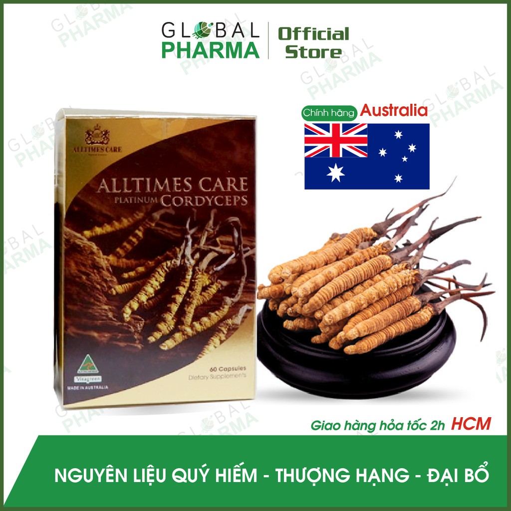  [CHÍNH HÃNG ÚC] Viên uống Đông Trùng Hạ Thảo ALLTIMES CARE CORDYCEPS (Hộp 60 viên)