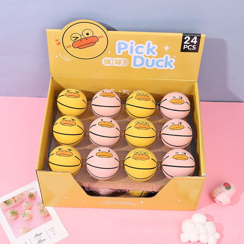 Bóng rổ đồ chơi bằng cao su đàn hồi cao 6cm họa tiết hoạt hình cho bé