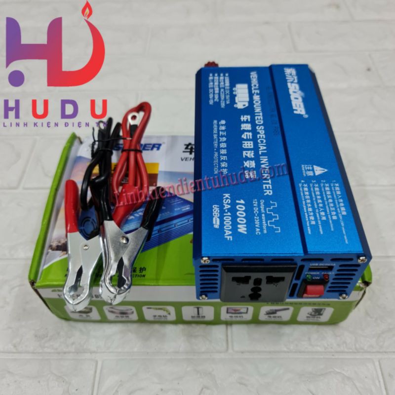 Kích điện suoer 12v lên 220v 1000w chống ngược cực