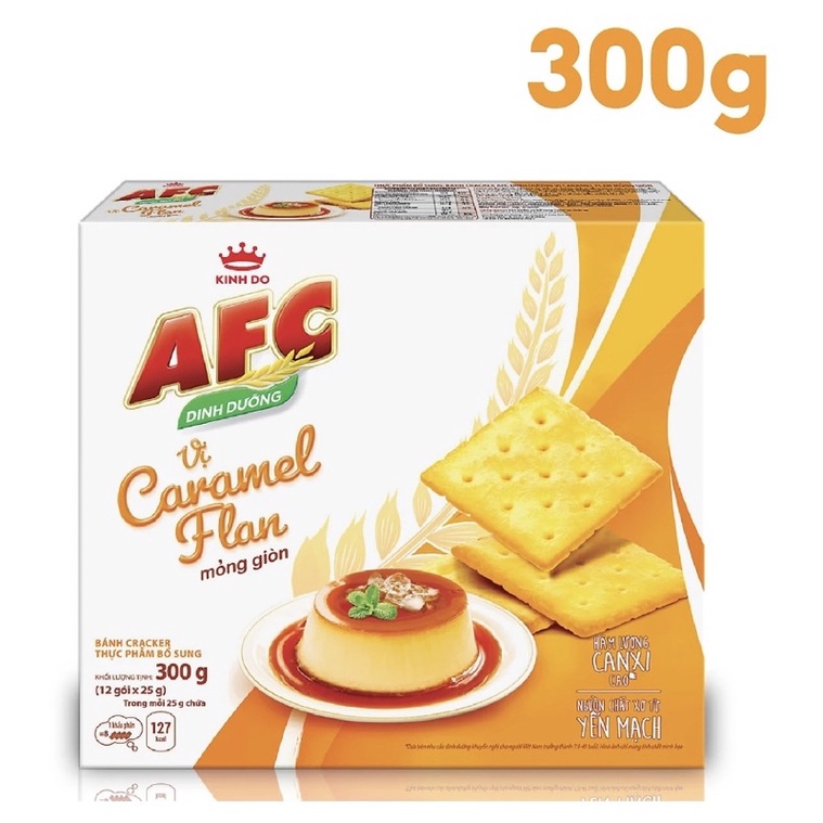 Bánh AFC vị Caramel Flan mỏng giòn hộp 300 gam