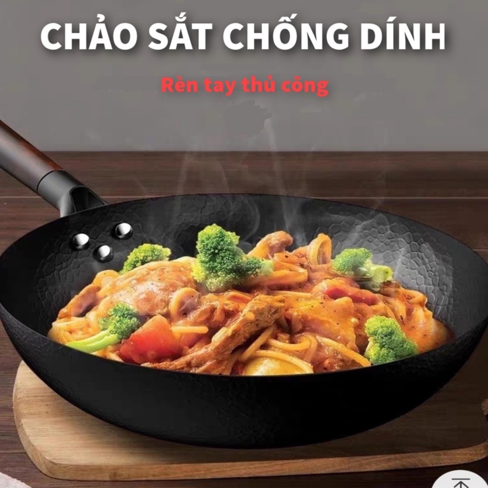 Chảo chống dính cao cấp sâu lòng siêu bền, không lớp tráng men, an toàn cho sức khỏe, có nắp đậy giữ nhiệt