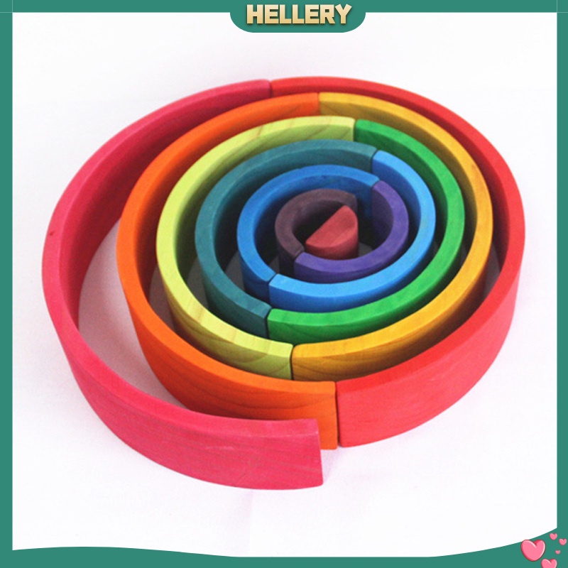 Bộ Đồ Chơi Đường Hầm Xếp Chồng Bằng Gỗ Màu Cầu Vồng Cho Bé