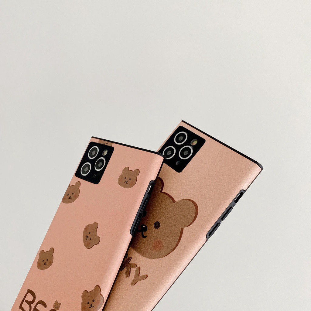 Ốp điện thoại silicon hình gấu thích hợp cho IPhone 7 8Plus SE X XS XR XSMAX 11 11pro 11promax 12 12promax