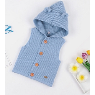 Áo Khoác Cardigan Len Không Tay Dễ Thương Cho Bé