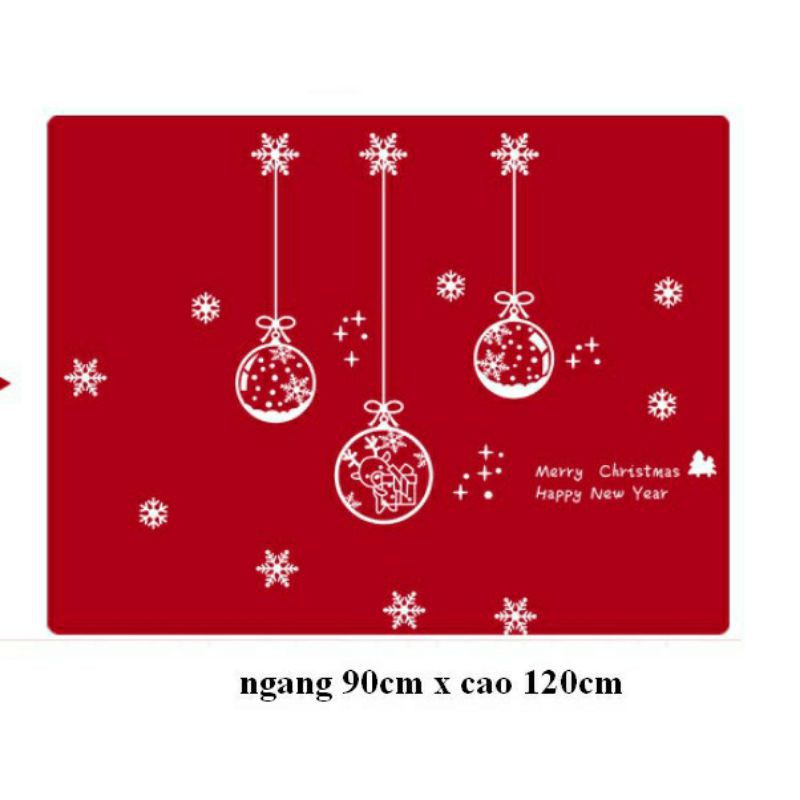 Decal tranh dán Hít Tĩnh điện Noel - 3 châu lớn có hình