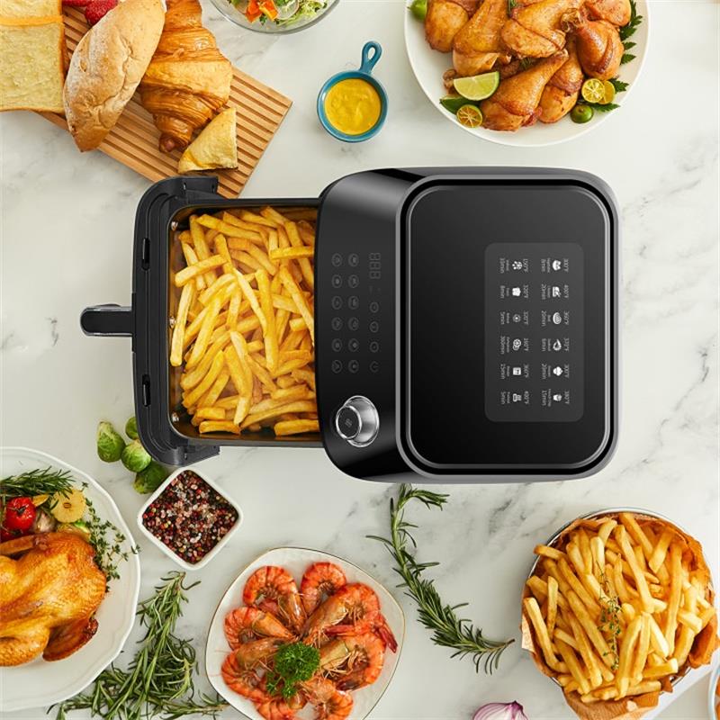 Nồi chiên không dầu điên tử cao cấp  LEACCO AF060/ AF060W 12 chế độ cài đặt tráng gốm chiên nhanh dễ theo dõi đồ ăn 6L
