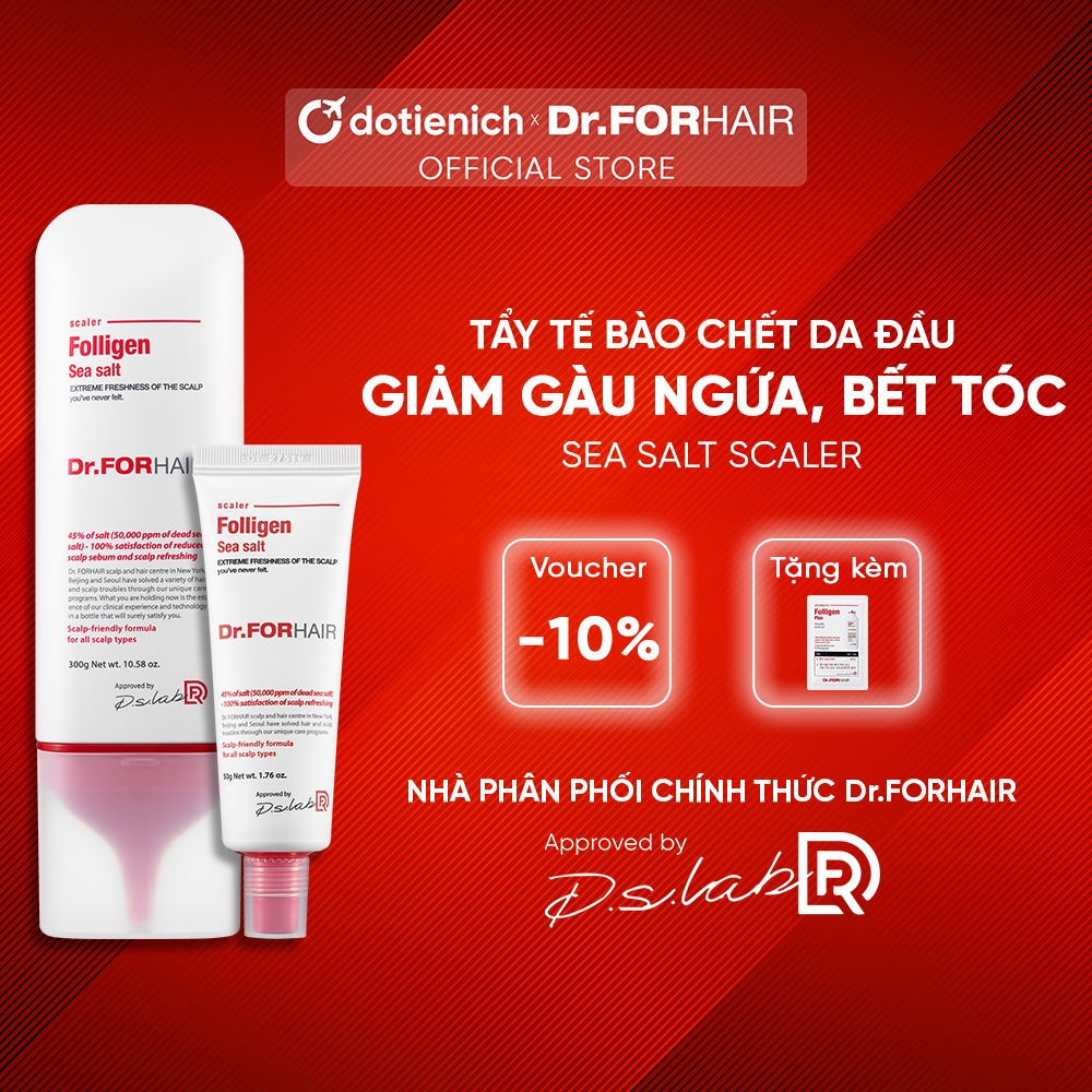 Tẩy tế bào chết da đầu Dr.FORHAIR/Dr For Hair sạch gàu, giảm bết tóc Sea Salt Scaler