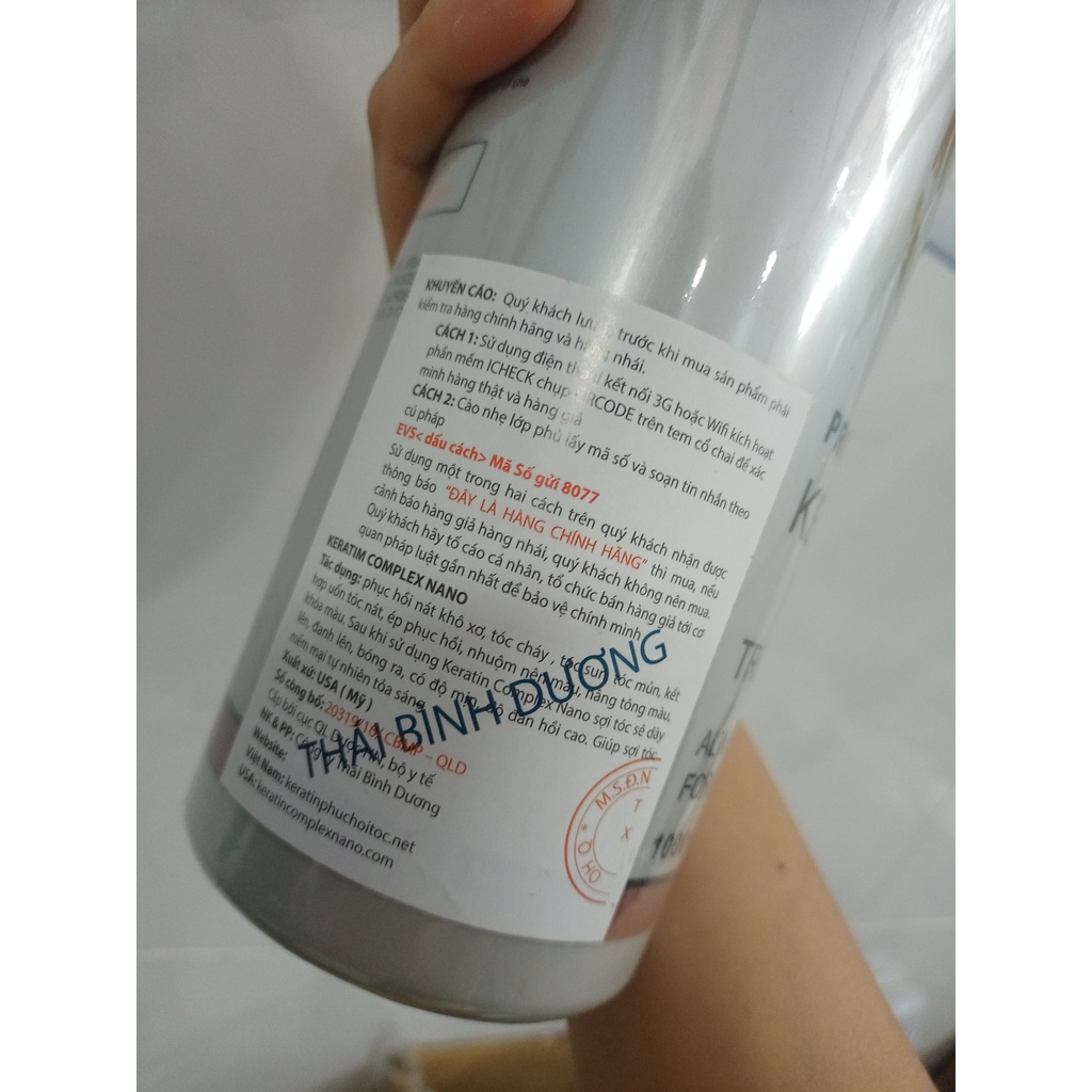 Keratin complex nano dùng để phục hồi tóc sau uốn - duỗi - nhuộm