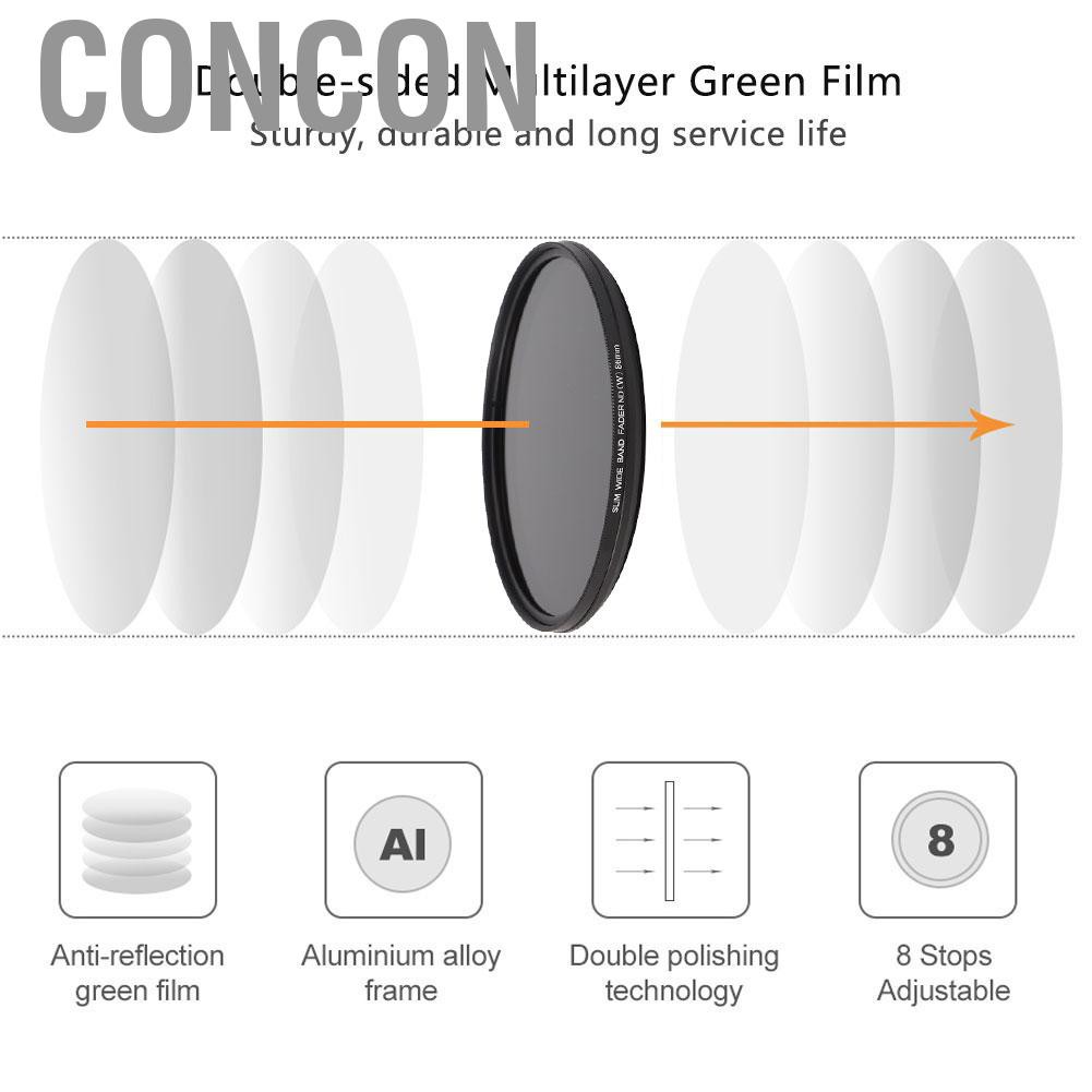 CONCON FOTGA Necessary Adjustable 86mm ND Filter 2-400 Reduce Exposure Large Aperture