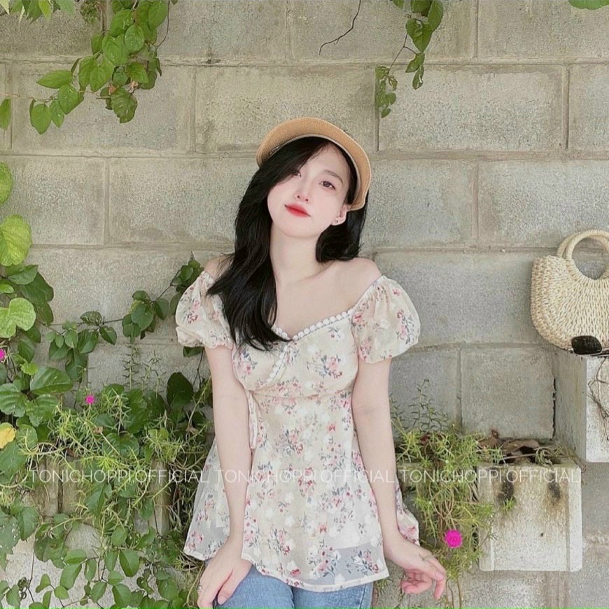 ÁO HOA CỘT NƠ EO (KÈM VIDEO HÌNH THẬT)