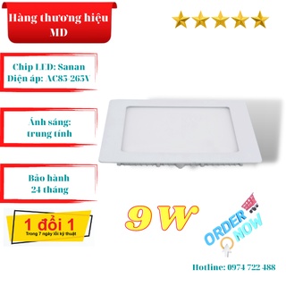 Đèn LED âm trần vuông 9W sáng trung tính Φ125 thương hiệu MD bền, rẻ, đẹp tiết kiệm điện năng, bảo hành 24 tháng
