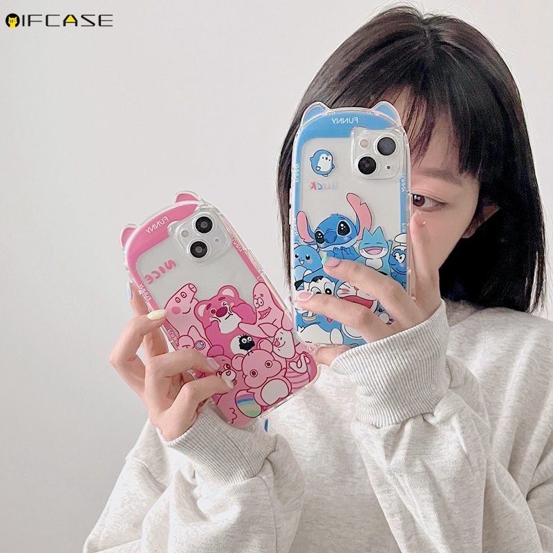 Ốp Điện Thoại Mềm Trong Suốt Họa Tiết Hoạt Hình Sáng Tạo Cho iPhone 13 12 11 Pro Max