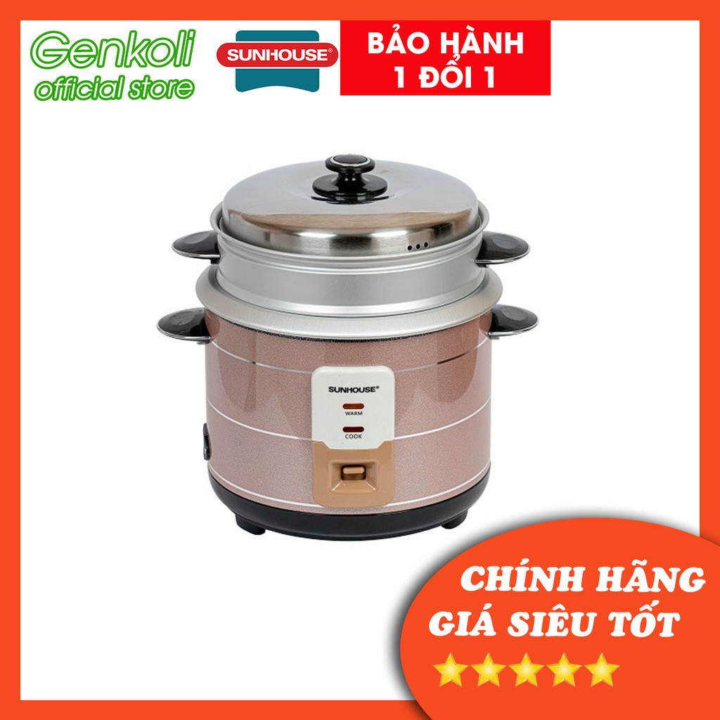 Nồi cơm điện Sunhouse SHD8125 1,8L nồi cơm điện nắp rời đa năng nhỏ gọn chính hãng giá rẻ - Genkoli Store