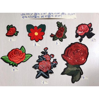sticker hình thêu hoa hồng 03 (ko keo)