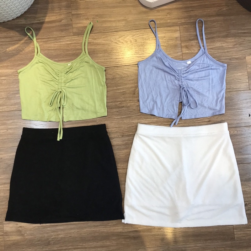 Áo rút ngực crop top