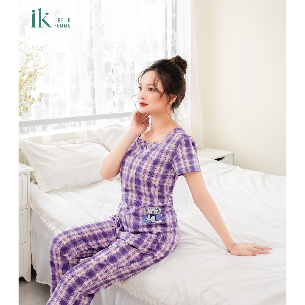 Bộ mặc nhà IK Pijama áo cộc tay quần dài 0190 Giá 385.000đ