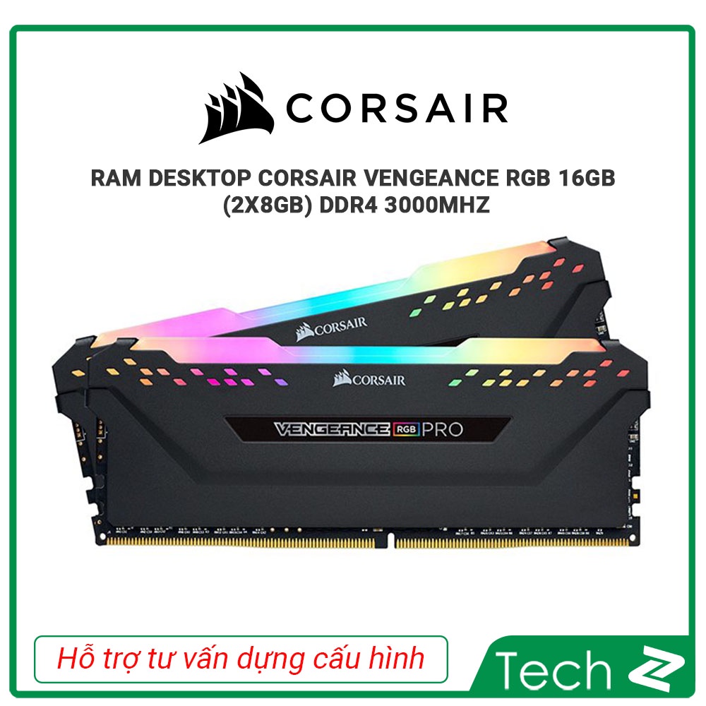 RAM Desktop CORSAIR Vengeance PRO RGB 16GB (2x8GB) DDR4 3000MHz