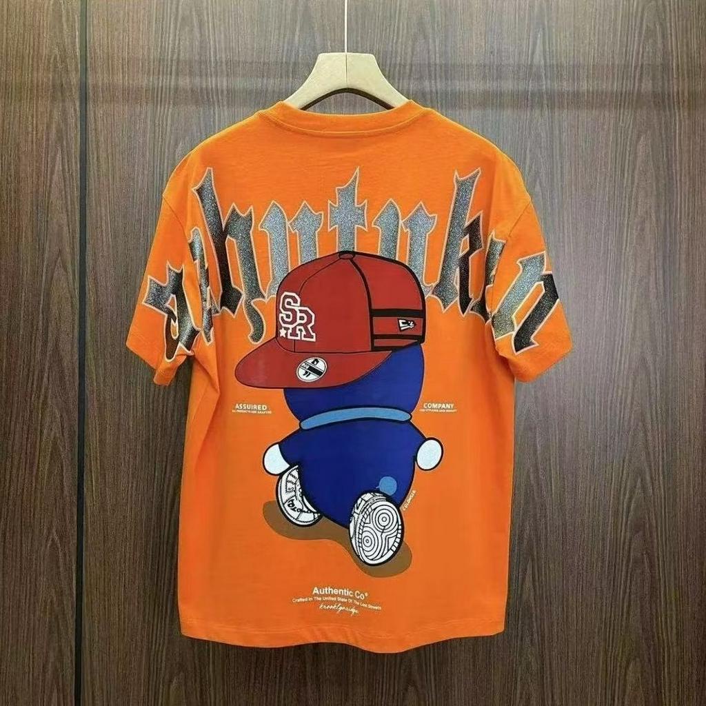 Áo Thun Mùa Hè Dáng Rộng Tay Ngắn Cổ Tròn In Chữ Có 3 Màu Có Size Lớn M-5XL Dành Cho Nam Giới