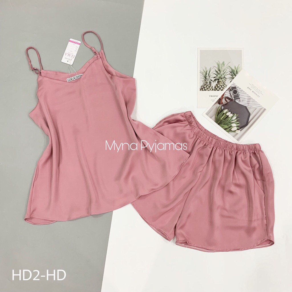 [MÃ MOONI227 GIẢM 10K + FREESHIP] Đồ ngủ 2 dây chất lụa tằm thái mềm, mát, kiểu dáng sexy gợi cảm, sang chảnh cho nữ | BigBuy360 - bigbuy360.vn