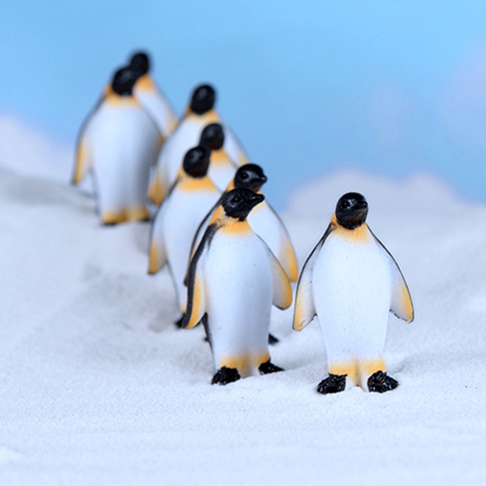 【SPP】4/6Pcs Mini Penguin Sea Lion Snowflake Ornament Fairy Garden Bonsai DIY Decor