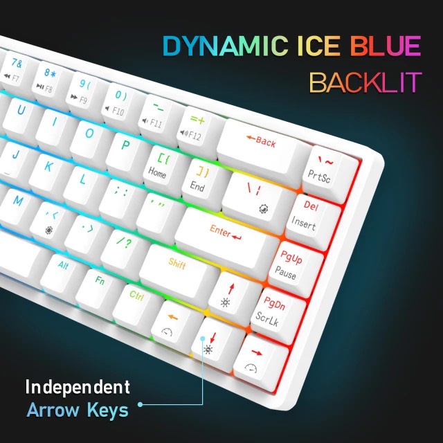 HOTSWAP RK G68 RGB - Bàn phím cơ không dây Royal Kludge RK G68 RGB Bluetooth 5.0 và Wireless 2.4G