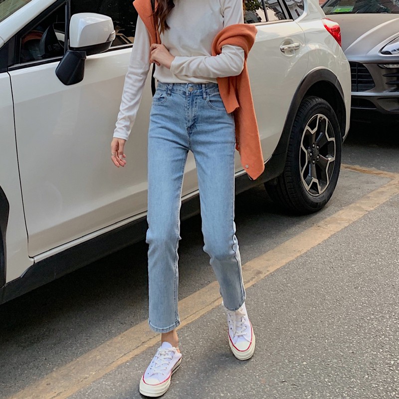 Quần Jean Dài Lưng Cao Ống Suông Thời Trang Cá Tính 32840 | BigBuy360 - bigbuy360.vn