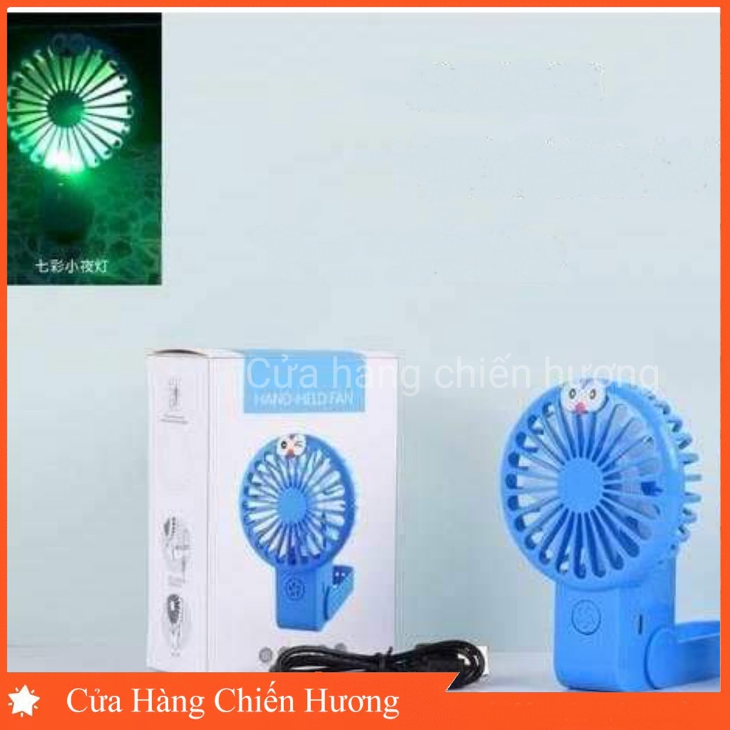 Quạt mini cầm tay doremon tích điện gấp gọn