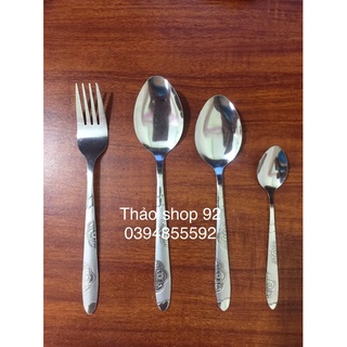 Thìa/dĩa inox cán dài cao cấp cho bé-người lớn