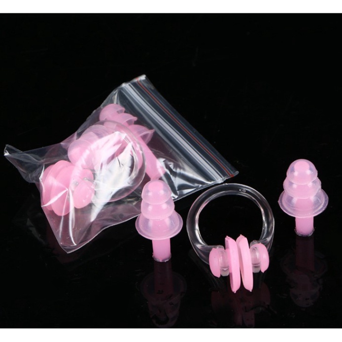 Bộ nút bịt tai và kẹp mũi bằng Silicone chống nước đi bơi - VivaSports