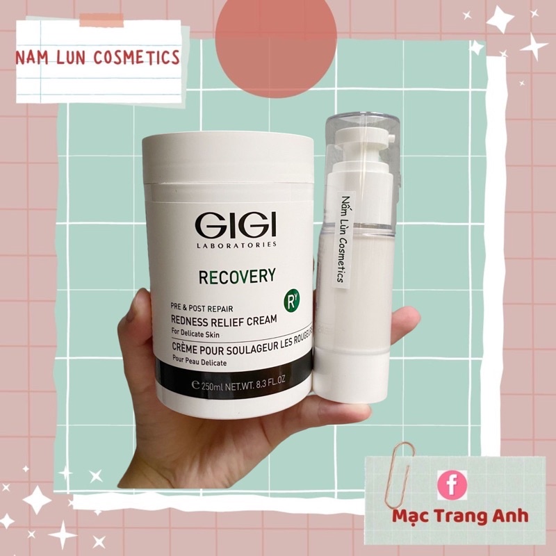Kem dưỡng phục hồi và làm dịu da Gigi Recovery Redness Relief cream