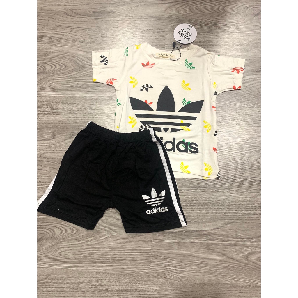 Bộ cộc tay Thun Lạnh Minky Mom bé trai bé gái size 6-18kg💖 Bộ ngắn tay Adidas cho bé trai bé gái thun lạnh cao cấp