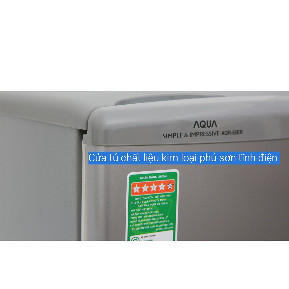 MIỄN PHÍ VẬN CHUYỂN - Tủ lạnh Aqua 50 lít AQR55ER - 55ER Hàng chính hãng