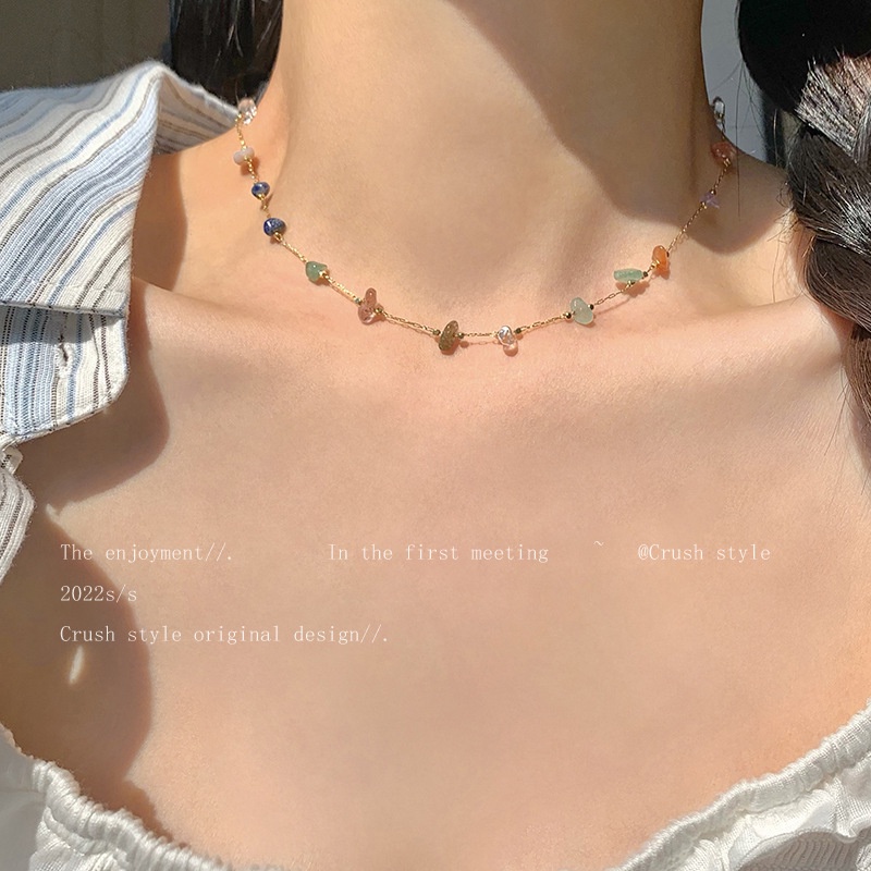 Vòng cổ Mặt Đá Tự Nhiên Đơn Giản Thời Trang