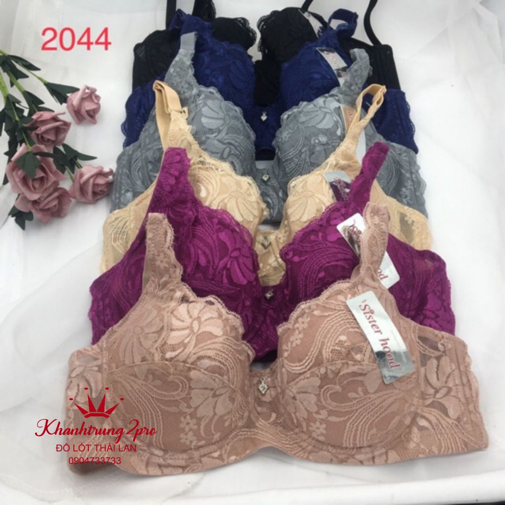 Áo ngực bigsize Thái Lan Sisterhood 2044 có gọng không đệm nâng ngực ren mềm cup B
