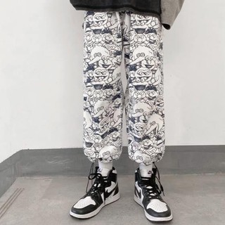 【2 colors】M-5XL Quần ống thụng Quần Jean Ống Rộng Thêu Họa Tiết Retro Âu Mỹ Dành Cho Nam