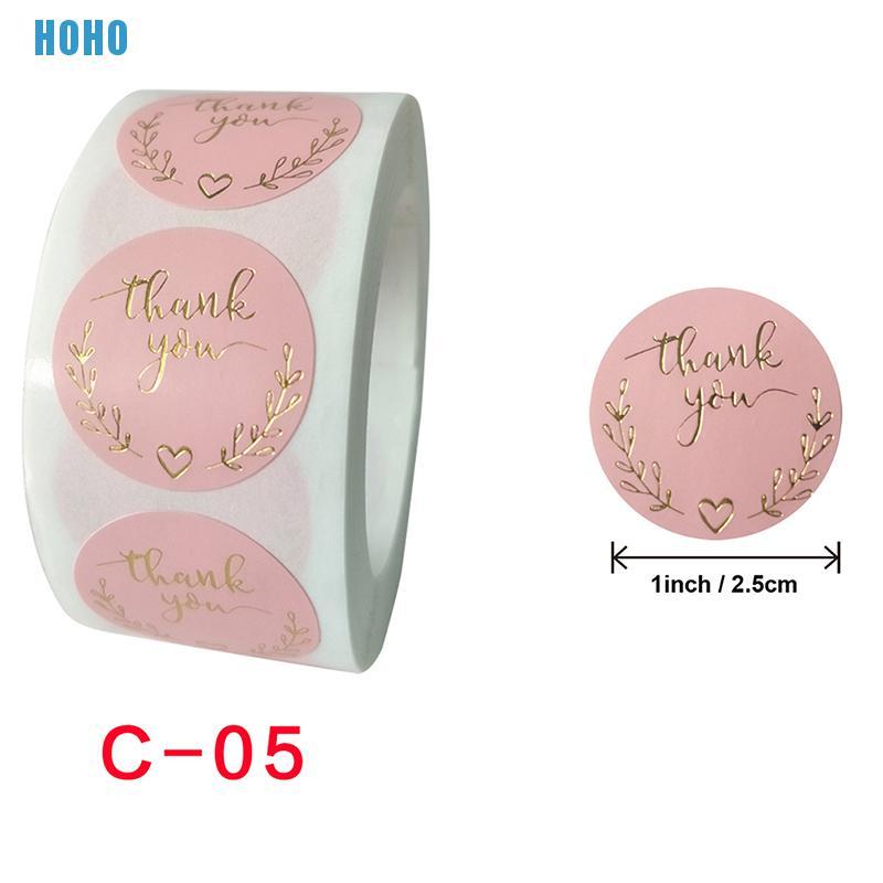 Set 500 Miếng Dán Chữ Thank You Màu Hồng Dễ Thương Độc Đáo