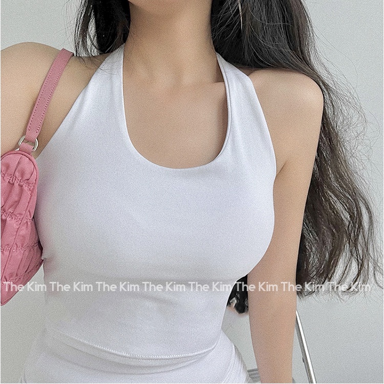 Áo thun cổ yếm khoét ngực ôm body sexy , áo phông croptop hở lưng gợi cảm The Kim A111