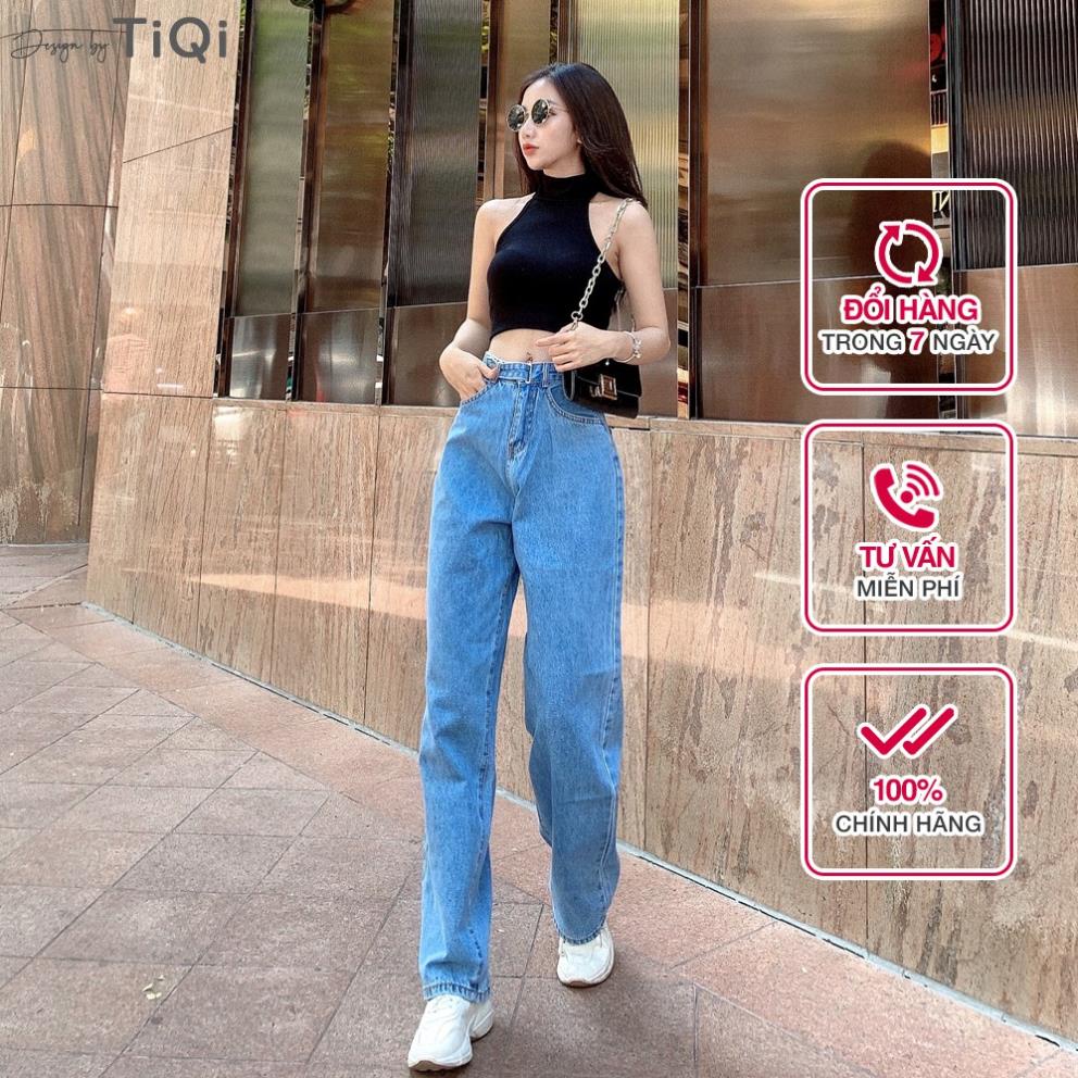 Quần jeans ống rộng nữ cạp cao street style TiQi Jeans B2-144 -GJ*&