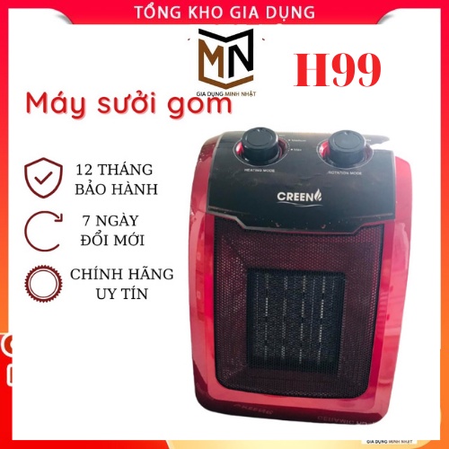 Máy sưởi gốm Ceramic Creen CR-H99 2000W (màu đỏ) - Bảo hành 12 tháng