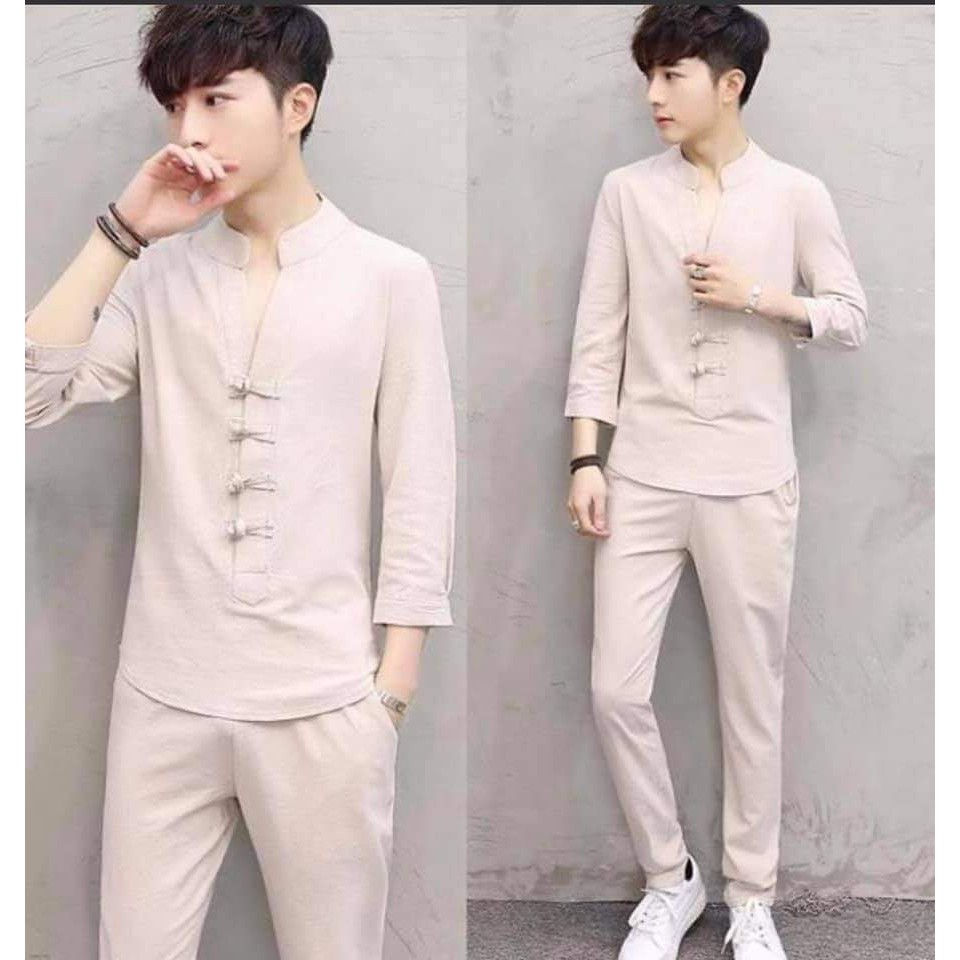(XẢ HÀNG ) Bộ Quần Áo Đũi Nam Dài Tay,  bộ đũi nam chất cực thích mặc là mê !!!(phong cách khác biết) | BigBuy360 - bigbuy360.vn
