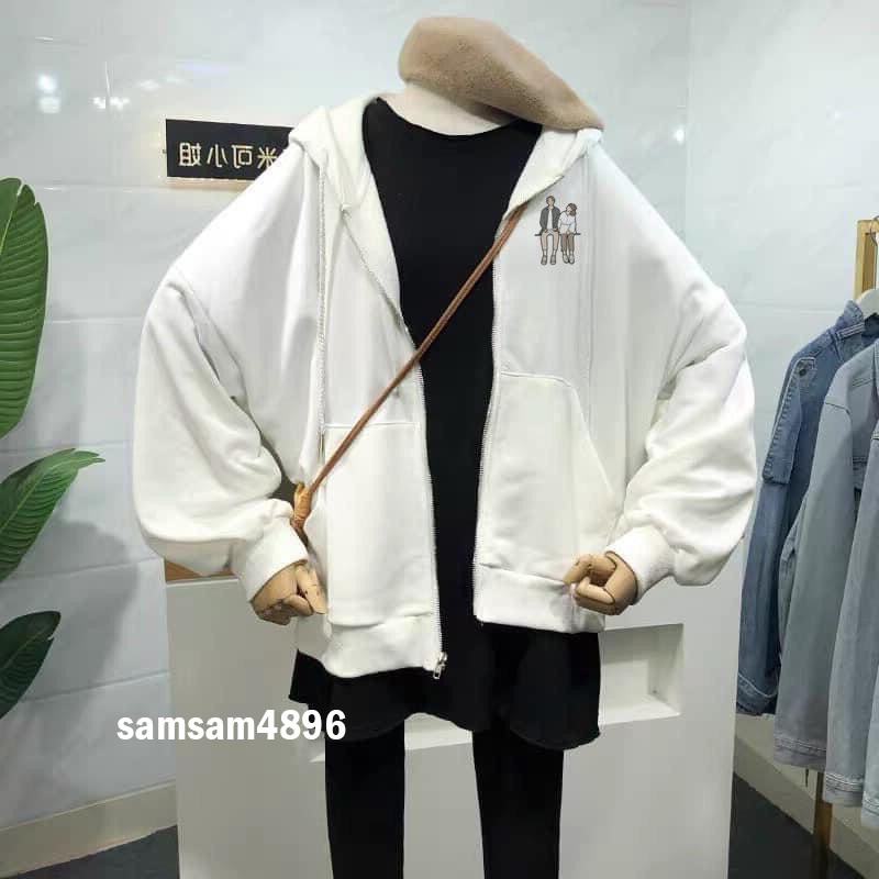 Áo hoodie nỉ bạn thân kéo khoá(ảnh thật)