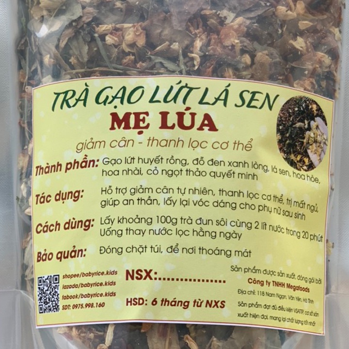 Trà Gạo Lứt Giảm Cân Tự Nhiên Từ Lá Sen Đỗ Đen Hoa Nhài Thanh Lọc Cơ Thể Đẹp Dáng Đẹp Da Mẹ Lúa BabyRice Kids