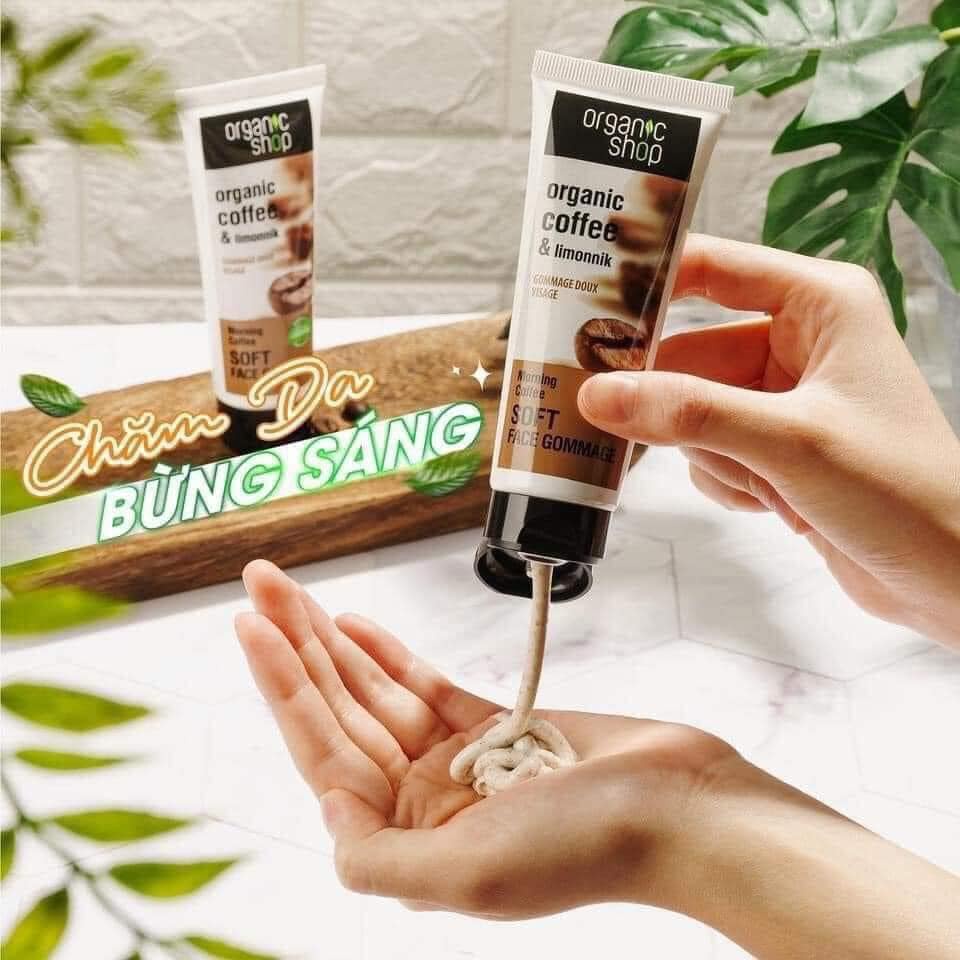 Tẩy da chết mặt Organic shop Organic coffee & powder - Kim Quyên Cosmetics