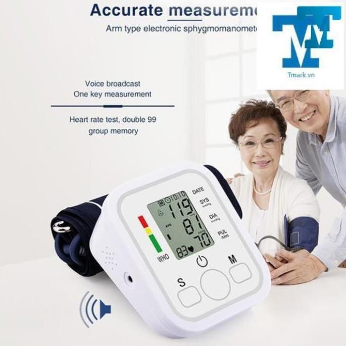 Máy đo huyết áp bắp tay ZK-B02 Có giọng nói hướng dẫn Tiếng Anh, Có thể cắm dùng trực tiếp (Có Bảo Hành)