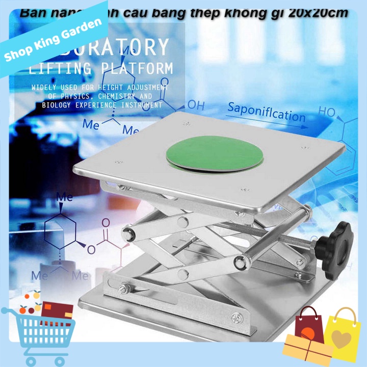 Bàn nâng 20x20cm SUS304 max cao 28,5cm - King's Garden