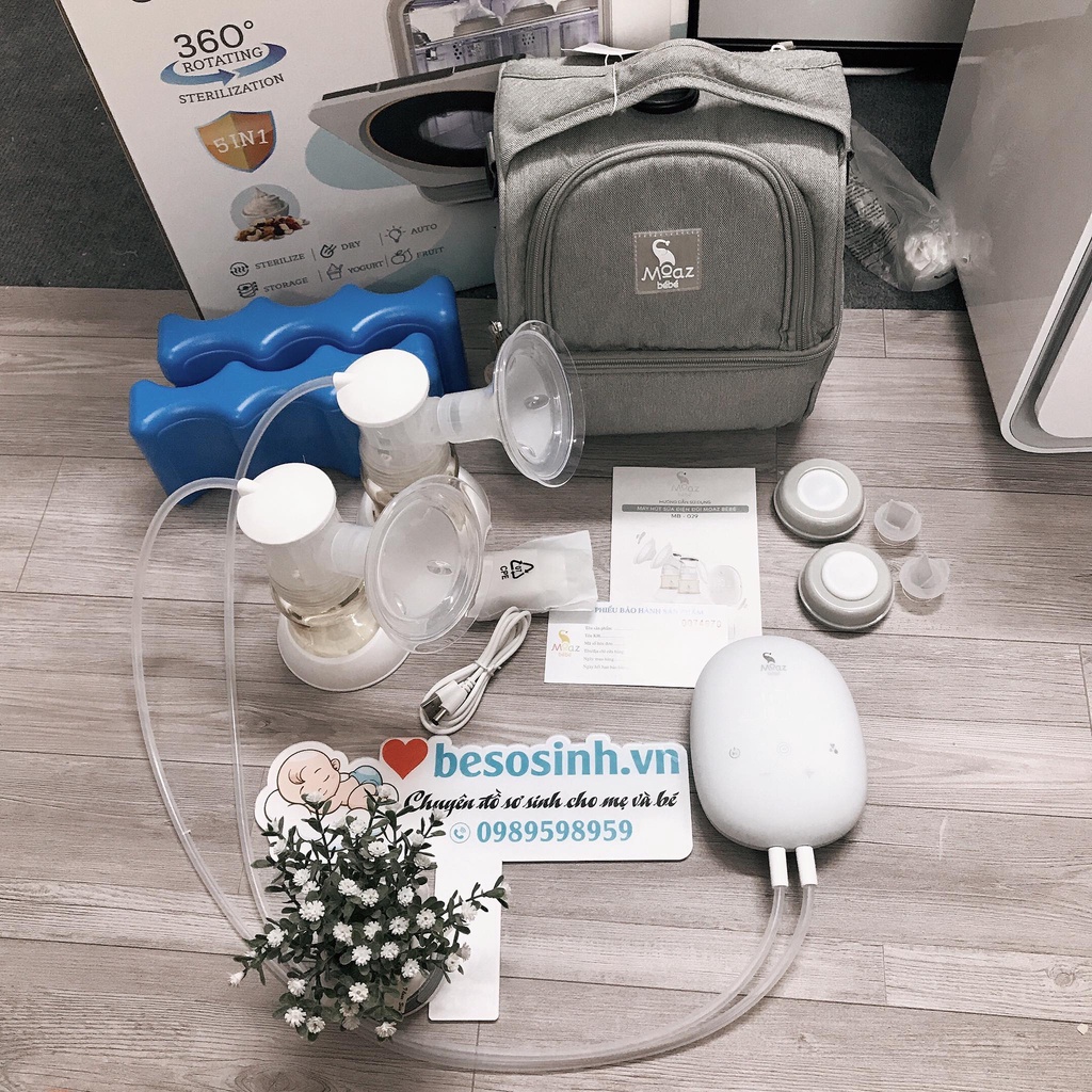 Máy hút sữa điện đôi Moazbebe mb029