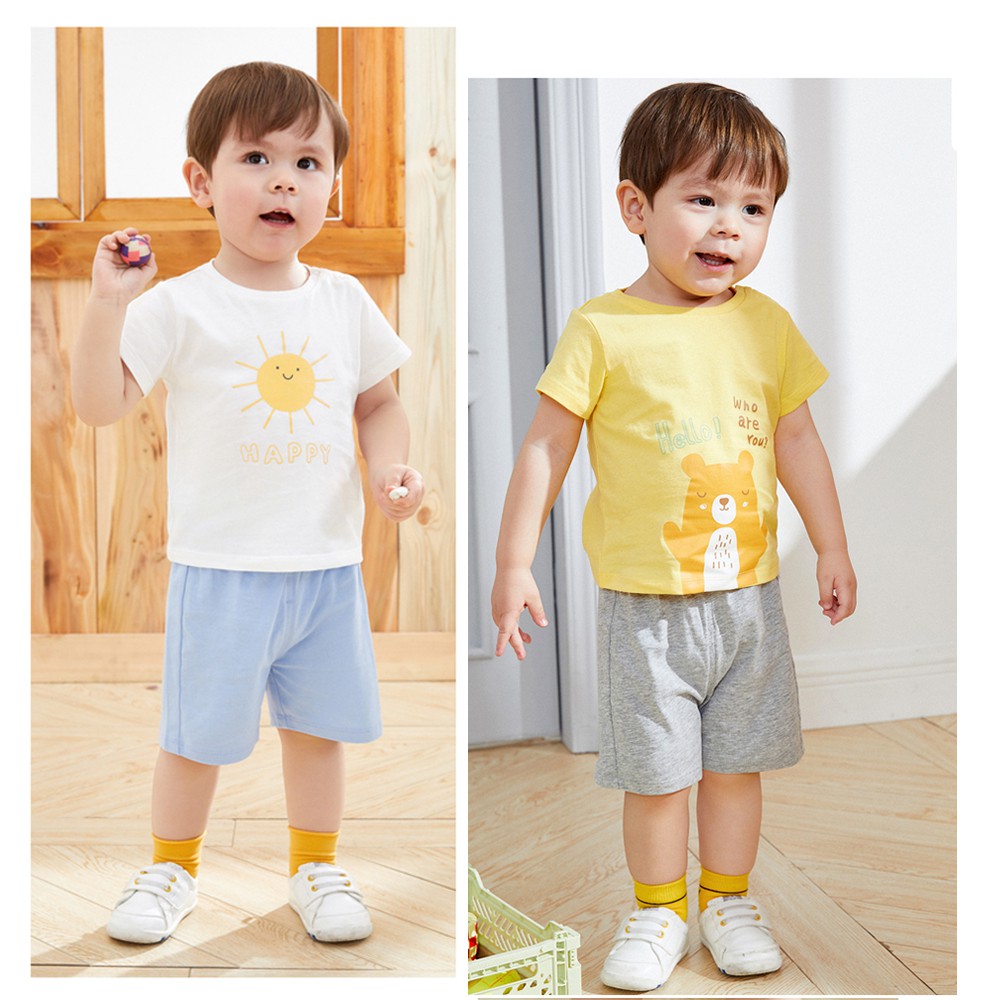 BỘ QUẦN ÁO BÉ TRAI BÉ GÁI COTTON MẶT TRỜI HAPPY