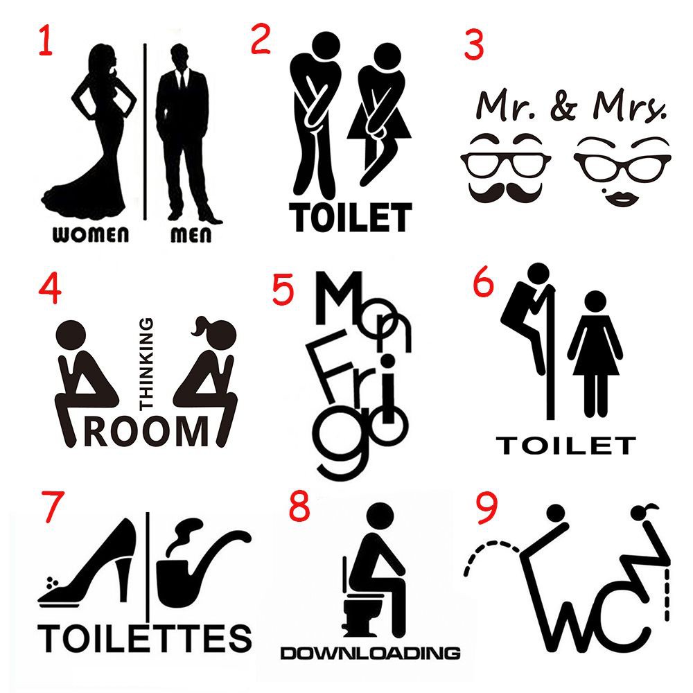 Miếng Dán Trang Trí Cửa Nhà Vệ Sinh Chống Thấm Nước Nhiều Kiểu Dáng Đẹp Mắt