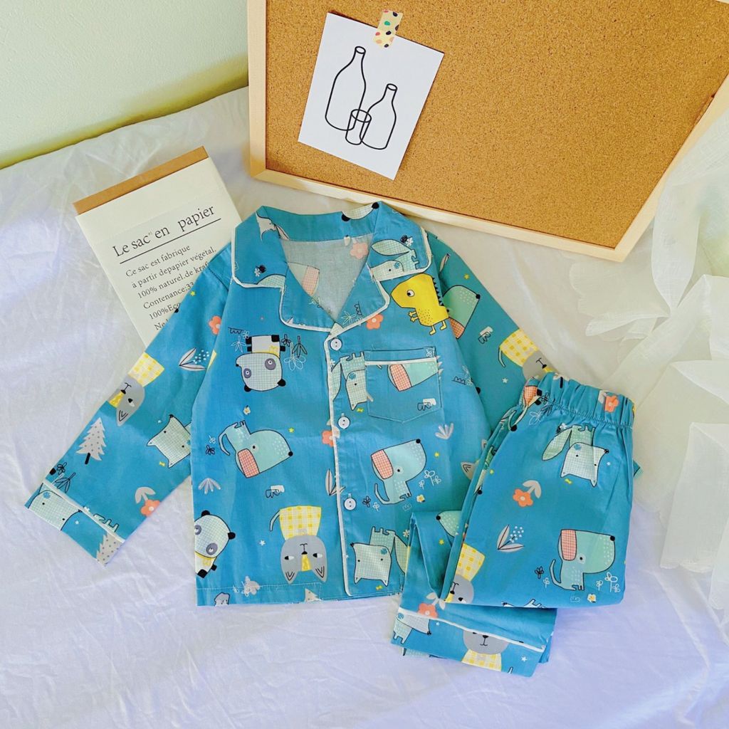 Bộ đồ ngủ pyjama chất liệu cotton cao cấp họa tiết siêu dễ thương cho bé BR20017