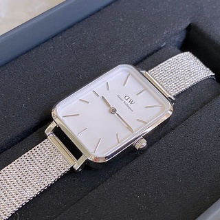 Đồng Hồ Nữ Daniel Wellington Quadro Pressed Sterling & Vòng Tay Classic Cuff V1 DW Chính Hãng - OtisWatch